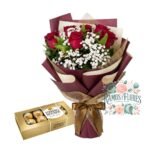 Ramo 6 Rosas Rojas + Bombones Ferrero