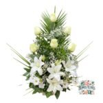 Arreglo Condolencias Rosas + Lirios 