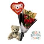 Ramo 3 Rosas + Peluche + Globo