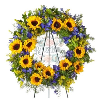 Corona de 12 Girasoles + Atril