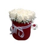 Box Cilindro 18 Rosas Blancas
