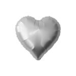 Globo Metalizado Corazón Gris 45cm