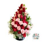 Arreglo de 50 Rosas Eternas De Jabón Rojas y Rosadas