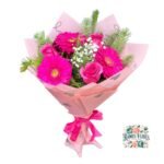 Ramo Primaveral 7 Flores Rosas + Gerberas