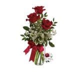 Florero 3 Rosas Rojas