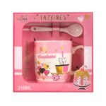 Taza de Cerámica Feliz Cumpleaños Rosada 210ml