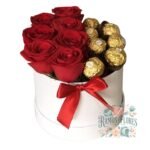 Box Cilindro 7 Rosas +Bombones