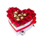 Box Corazón 18 Rosas + Bombones