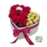 Box Corazón 12 Rosas + Bombones - Imagen 2