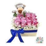 Box Cuadrado 12 Rosas + Peluche
