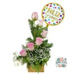 Arreglo 6 Rosas + Globo