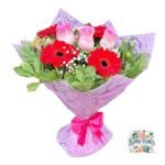 Ramo Primaveral 7 Flores Rosas + Gerberas