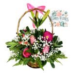 Arreglo Cesta Gerberas + Rosas+ Lirios