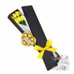 Caja 6 Rosas Amarillas + Bombones Ferrero