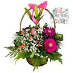 Arreglo Cesta Gerberas + Rosas+ Lirios - Imagen 2