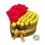 Box Corazón 15 Rosas + 24 Bombones