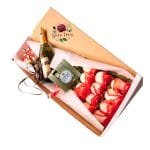 Caja 12 Rosas + Bombones Ferrero + Botella Espumante Chandon