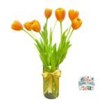 Florero 7 Tulipanes Naranjas