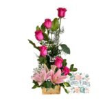 Arreglo 6 Rosas + Lirios