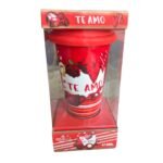 Vaso De Cerámica Te Amo Con Tapa De Silicona 410ml - Imagen 2