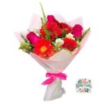 Ramo Primaveral 7 Flores Rosas + Gerberas